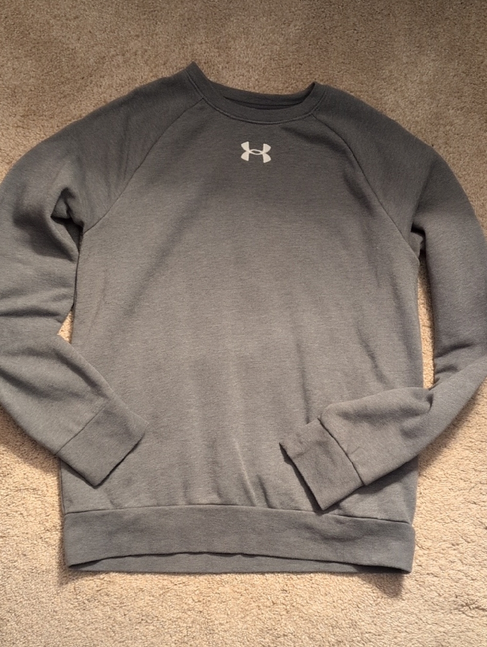 Under Armour Boys Crewneck Sweater - Charcoal Gray Youth Large